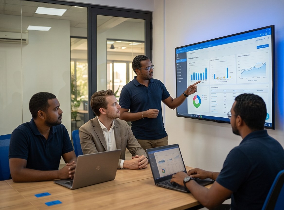 TechStaq engineers working through a real use case with a customer
